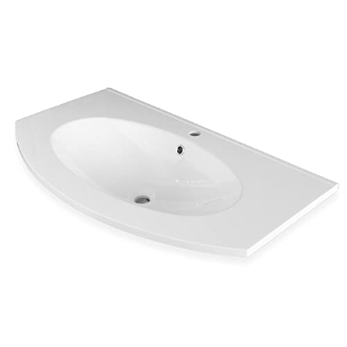 Lavabo ad Incasso in Mineral Marmo 91x46 cm CURVO Mobile composizione bagno Cover