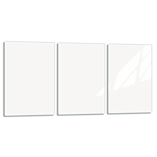 DarHaus Plaque de recouvrement, 3 x 30 x 52 cm, en verre, pour cuisinières électrique, à induction ; convient comme décoration, protection anti-éclaboussures ou planche à découper, Blanche