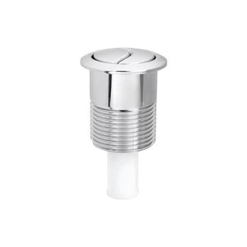 Leseogye Dual Toilet Flush Button Chrome Replacement Toilet Flush Button Pusher Compatible with Siamp Flush Valve Compatible with Skipper 45 Silver Dual Flush Toilet Push Button ABS Accessories