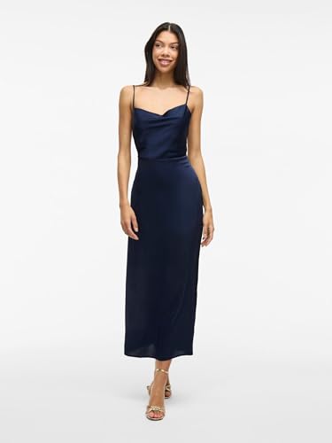 Vila Viravenna Strap Ankle Dress – Noos Vestito, Blazer Blu Marine, 44 Donna - 4