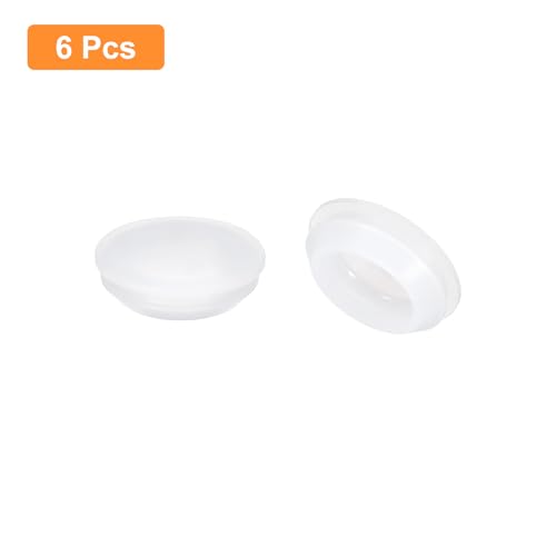 Image of uxcell 6 Pcs Silicone Plugs, Rubber Round Snap in Locking Hole Plugs for 22-24mm Hole, Hole Stoppers Waterproof Hole Plug for Metal Tube, Furniture End Caps Inserts, Clear