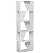 BAKAJI Libreria Scaffale 5 Ripiani Mensole in Legno MDF Design Moderno Mobile Scaffalatura Arredamento Soggiorno Salotto Casa Ufficio Dimensioni: 168 x 54 x 24 cm (Bianco)