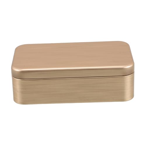 FOMIYES Caja De Metal Decorativa De Hojalata Cuadrada Para Almacenamiento De Joyería y Contenedor Portátil Multifuncional Para Oficina y Hogar