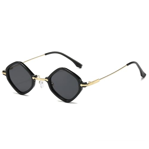 UYPTK Lentes de sol con protección UV400 para hombres y mujeres, lentes pequeños transparentes degradados del océano, punk, ligeros para deportes al aire libre, Negro Gris, Talla única