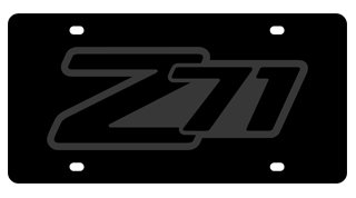 Plaque d'immatriculation Z71 Chevrolet sur acier noir pour look auto