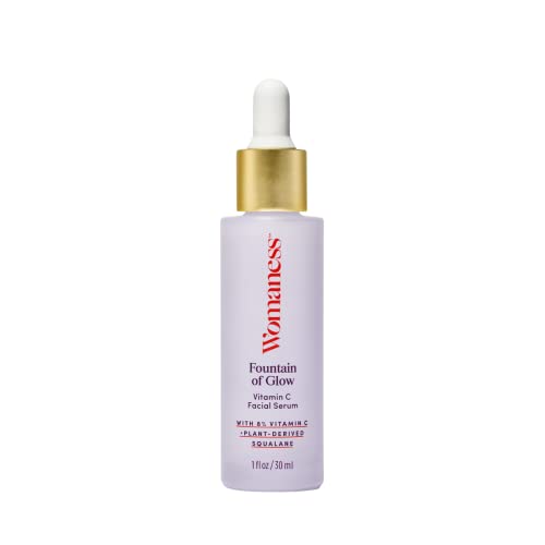 Womaness Fountain of Glow Face Serum – Brightening Vitamin C Serum for Face with 8% Vitamin C & Plant-Derived Squalane Oil – Menopause Skin Care for Improving Uneven Skin Tone & Dullness – 30ml