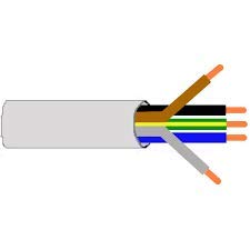 MAS-Premium vochtigruimtekabel Stroomkabel van 5 tot 80m Mantelkabel NYM-J 3 x 6 mm² Elektrokabel Ring voor vaste installatie (5 m