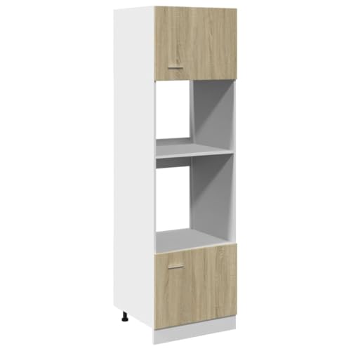 vidaXL Meuble Micro-Ondes Lyon Chêne Sonoma 60 x 57 x 207 cm Bois d'ingénierie