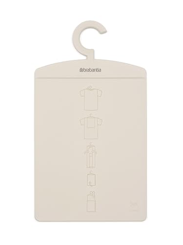 Brabantia Doblador camisetas con gancho, organizador ropa para doblar camisas y jerséis, accesorio para ahorrar espacio en el armario, Soft Beige, 38,2 x 0,5 x 21,3 cm