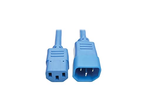 Tripp Lite Standard Computer Power Extension Cord, 10A, 18 AWG (IEC-320-C14 to IEC-320-C13), Blue, 3 ft. (P004-003-ABL) - image 1