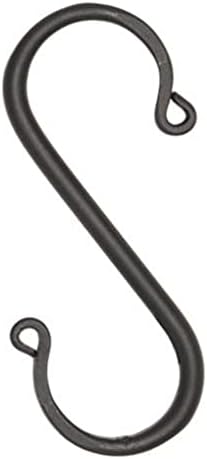 Saving Shepherd 6 Wrought Iron S Hooks - 5" Hand Forged with Scrolls (Set of Six) by Amish Blacksmith Lancaster Pennsylvania USA