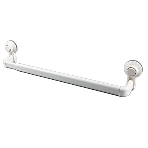 GLETSF Bathroom Suction Cup Towel Rack With Retractable Storage 52Cm Nonperforated Shelf For Toilets Color Black