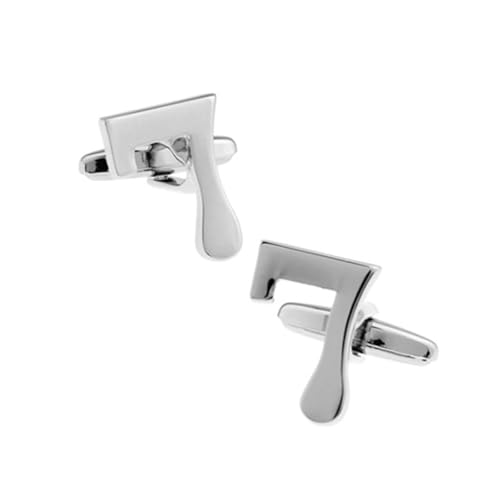 Gemelos de plata para hombre con diseño vintage número 7