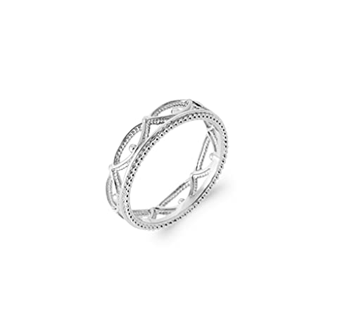 Bague anneau ajouré en argent avec son sachet velours offert