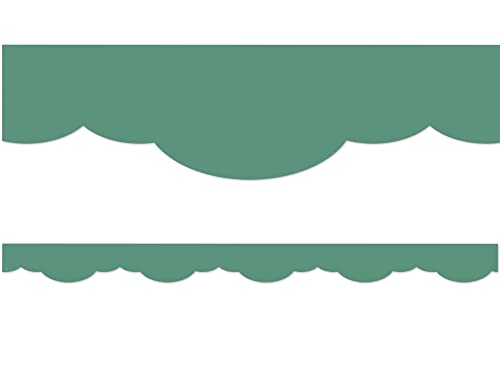 Bordure festonnée vert eucalyptus frise décorative pour panneau affichage et classe