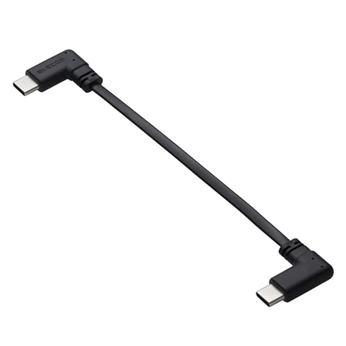 �G���R�� USB C �P�[�u�� L�� Type-C to Type-C 0.1m �t���b�g 60W USB PD�Ή� [�[�d��p] �u���b�N MPA-CCLL01BK