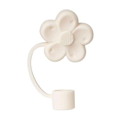 EIRZNGXQ Strohhalm-Abdeckung für Stanley-Becher, niedlicher Strohhalm-Aufsatz für Stanley-Cup-Zubehör, 10 mm, Silikon-Blumen-Strohhalm-Abdeckkappen, Staubdichte, wiederverwendbare