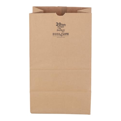 Duro Bag 70221 Duro Heavy Duty Shorty Flat Bottom Paper Husky Grocery Bag Kraft thumb #1