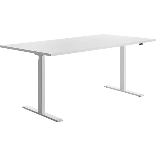 Topstar höhenverstellbarer Schreibtisch E-Table Holz 180x80 weiß/weiß