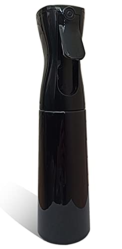 Genafy 10oz Hair Spray Bottles Continuous Plant Mister Refillable Barber 360 Fine Mist Water Sprayer for Hairstyling Misting Cleaning 300ml Black