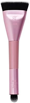 Real Techniques Sculpt & Shape Dual Ended 2In1 Makeup Brush, Contours Cheek, Nose, Eyes And Highlighter, Flat Head Blends & Intensifies Contour, Pink, 1 Count