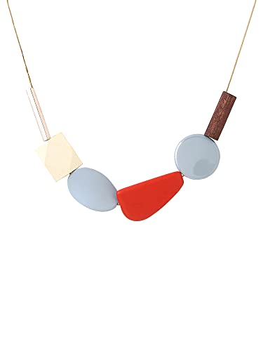 Image of Yellow Chimes Necklace for Women and Girls Fashion Choker Necklace for Women Western | Geometric Statement Style Choker Necklace | Birthday Gift for Girls & Women Anniversary Gift for Wife