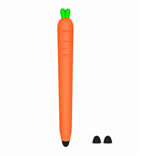 Rdxanc Lápiz capacitivo con diseño de zanahoria para un funcionamiento suave en tabletas, tablas de dibujo, cómodo mango de silicona, incluye bolígrafo preciso de punta extra
