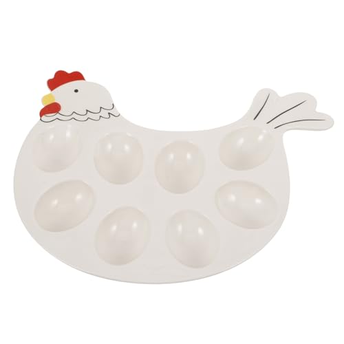 Unomor Easter Egg Serving Platter Ceramic Egg Holder for Deviled Eggs Reusable Dish for Home and Restaurant Gatherings for Family Events and Parties