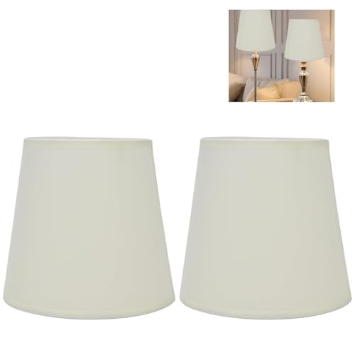 2 Pcs Lamp Shade, 6 E14 Screw Fabric Light Shade, Candle Lampshades, Tapered Drum Light Shade for Table Lamps Floor Lamps Chandeliers Wall Lamps,11.2 x 15.2 x 14 cm