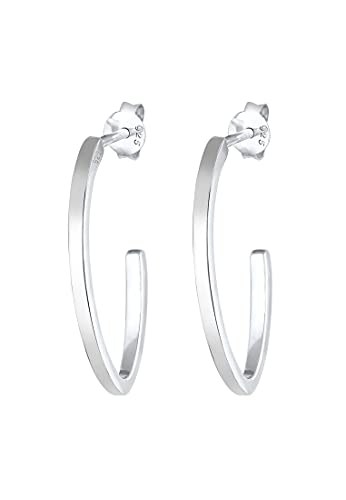 Créoles geo argent 925 Elli boucles d'oreilles anti-allergie pour le bureau