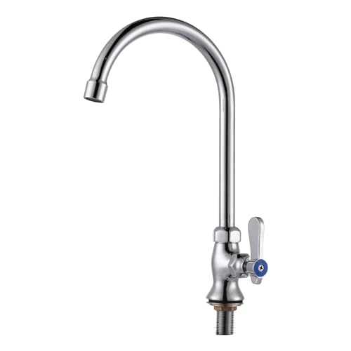 Single Hole Cold Water Faucet: Deck Mount Kitchen Cold Only Faucet - Brass Utility Sink Faucet - Commercial Bar Water Faucet Rv Faucet for Kitchen Farmhouse Laundry Rv Bar - Chrome