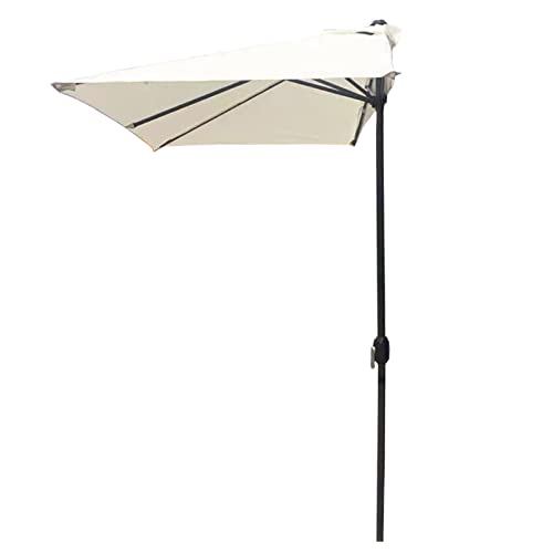 Demi-parasol de balcon pour ombrager une table de jardin le long du mur