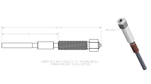 Buse Diamondback compatible Creality Unicorn résistant à l'usure de filament - 3