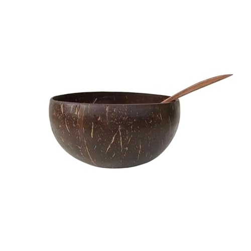 HLDKGDZF Juego de cucharas y cuencos coco, creativo, for ensalada frutas, fideos arroz, vajilla madera for restaurante cocina(Bowl and spoon)