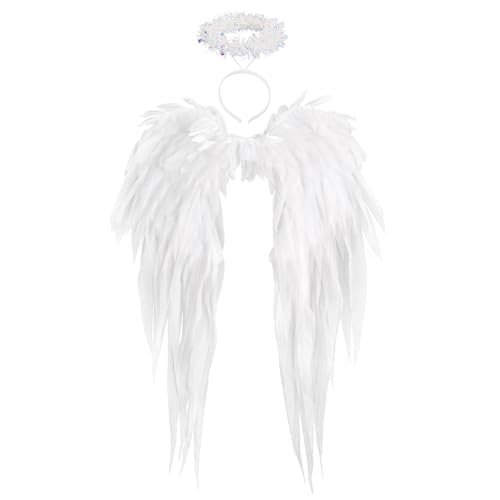 Daieeparty Angel Wings-White 2.3ft Chiffon Wings for Women