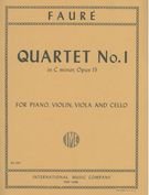 Faure Gabriel Piano Quartet No. 1 in c minor, Op. 15 Violin, Viola, Cello, Piano - International      Sheet music