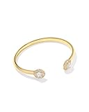 Kendra Scott Bella Cuff Bracelet in White CZ, 14k Gold-Plated Brass, Fashion Jewelry for Women