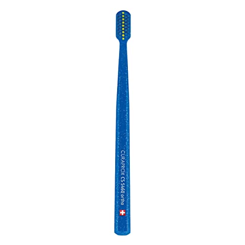 Curaprox CS 5460 Cepillo De Dientes De Ortodoncia – Adultos Con Brackets | Cuidado Diario Suave Con Ranura Para Brackets | Verde-Verde | Envase Individual