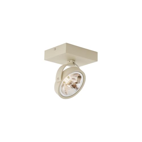 Qazqa Foco empotrado moderno de techo beige con giro e inclinación G9 redondo - Go Aluminio Rectangular/Redonda Adecuado para LED Max. 1 x 8 Watt