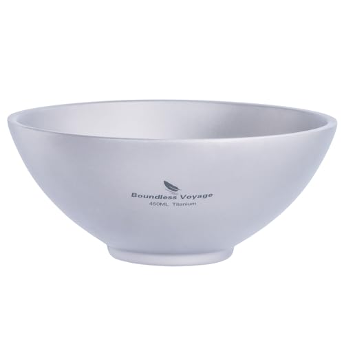 Boundless Voyage 450ml Titanium Double Walled Food Bowl for Adult Children Ultralight Portable Soup Rice Bowl Outdoor Camping Metal Durable Tableware Ti1086T