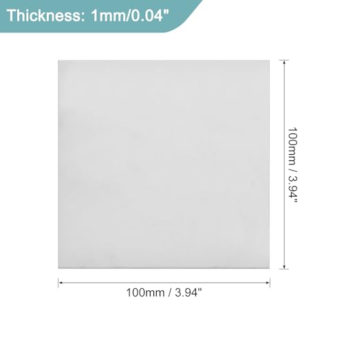 Image of uxcell 1Pcs GR2 Titanium Plate Sheet, 100x100x1mm Titanium Alloy Metal Sheet for Industrial Machinery Metalworking (4 inchx4 inchx0.04 inch)