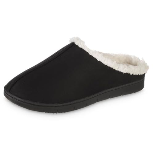 isotoner Women's Microsuede Hoodback Slipper: Non-Slip Sole, Indoor/Outdoor, Memory Foam, Machine Washable