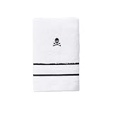 Scalpers Toalla de Invitados Blanca a Rayas 30x50cm 100% Algodón 470GSM Home