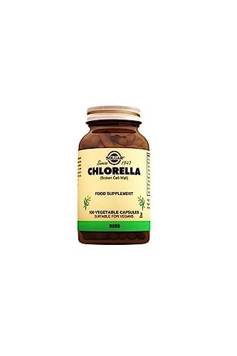 Solgar, Clorella 520 mg (de pared celular rota), Clorofila obtenida de micro alga verde, 100 Cápsulas vegetales