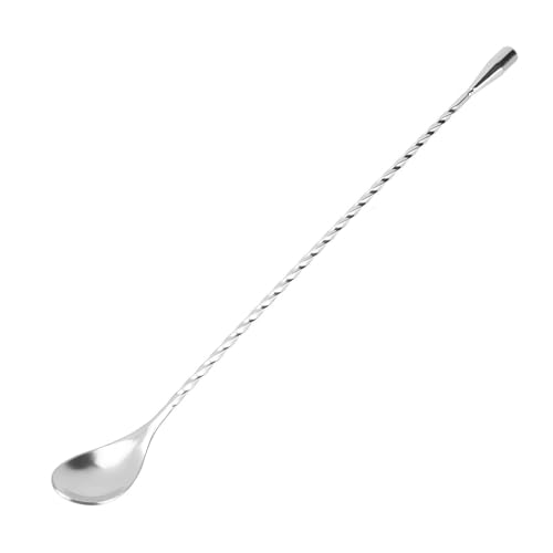 VIFERR Cuillère à Cocktail en Acier Inoxydable, Cuillère à Mélanger à Long Torsadé Manche, Agitateur de Boissons à Motif en Spirale pour Home Bar Restaurant