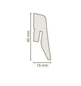 PROVISTON listwa przypodłogowa z płyty MDF, 15 x 40 x 2500 mm, rdzeń MDF, foliowany, bazalt, do klejenia, klipsów, wkręcania i gwoździ, listwa przypodłogowa firmy PROVISTON 12,5 m | 5 sztuk