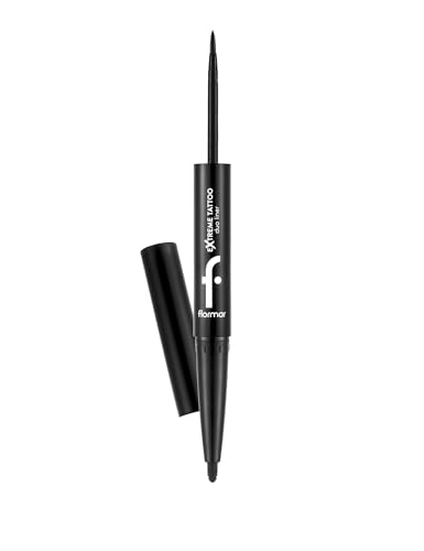 Flormar Extreme Tattoo Duo Liner: delineador de ojos resistente al agua y lápiz gel 2 en 1 para un maquillaje de ojos duradero y a prueba de manchas