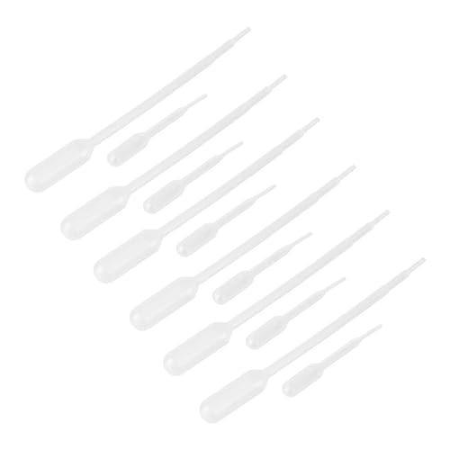 CIYODO 40pcs Disposable Plastic Drops Short Length Dropper Reliable Dropper Liquid Transfer Tool Science Pipettes Calibrated Dropper Liquid Transferring Tool Experiment White