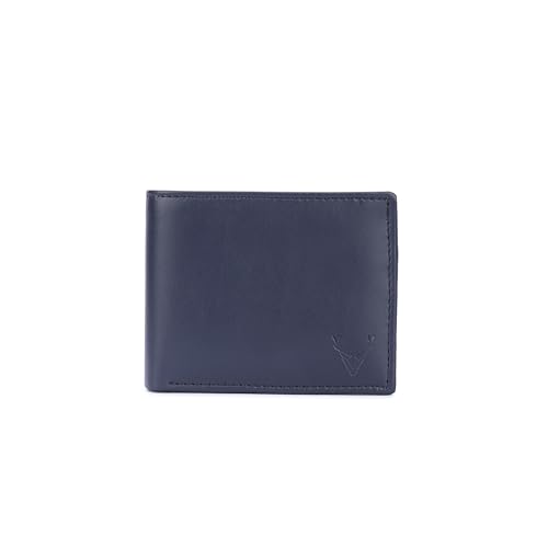 Image of Men's Vegan Leather Wallet | Slim Design | RFID Protected | Lightweight | Durable Bifold | Blue