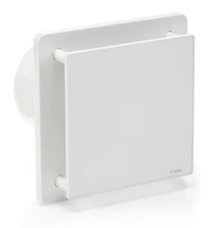 STERR Weißer Badlüfter 125 mm mit HYGROSTAT - Badezimmerventilator - Glasfront - Modernes Aussehen - BFS125H - 20 W
